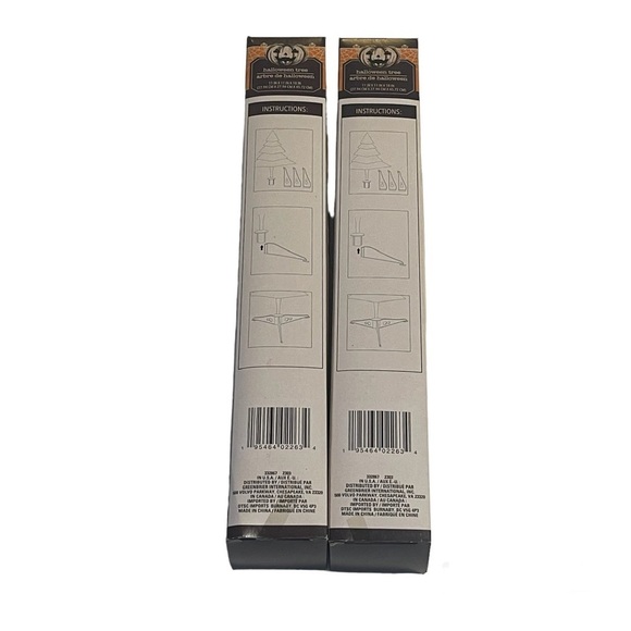 SET OF TWO Mini Halloween Trees Tabletop Black Orange 11 x 11 x 18 inches - Picture 7 of 13